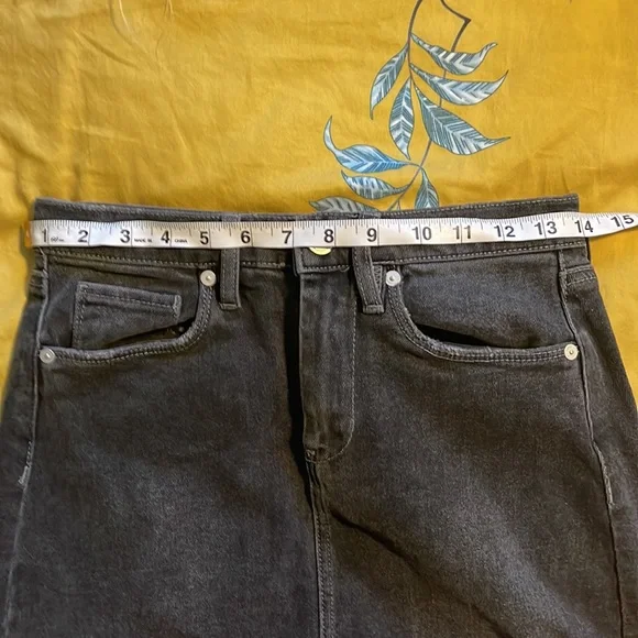 BLANKNYC NWOTWomens 24 black denim a line mini skirt DISTRESSED DENIM UNCUT HYM - Picture 7 of 7